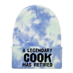 A Legendary Cook Retired Funny Retiret Cooking Chef Gift Meaningful Gift Tie Dye 12in Knit Beanie