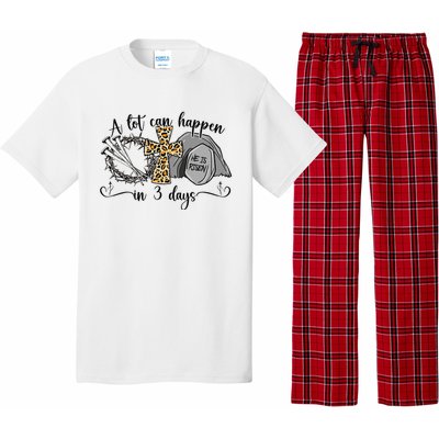 A Lot Can Happen In 3 Days Easter Day Jesus Cross Christian Pajama Set