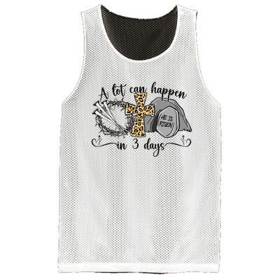 A Lot Can Happen In 3 Days Easter Day Jesus Cross Christian Mesh Reversible Basketball Jersey Tank