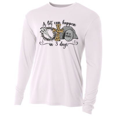 A Lot Can Happen In 3 Days Easter Day Jesus Cross Christian Cooling Performance Long Sleeve Crew