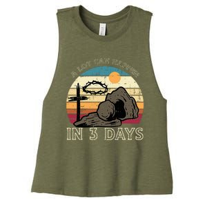 A Lot Can Happen In 3 Days Easter Religious Women's Racerback Cropped Tank