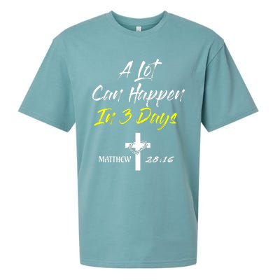 A Lot Can Happen In 3 Days Christian Easter Good Friday Gift Sueded Cloud Jersey T-Shirt