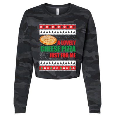 A Lovely Cheese Pizza Just For Kevin Funny Alone Home Gift Cropped Pullover Crew