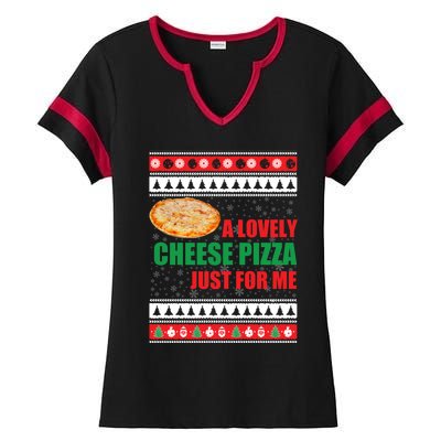 A Lovely Cheese Pizza Just For Kevin Funny Alone Home Gift Ladies Halftime Notch Neck Tee