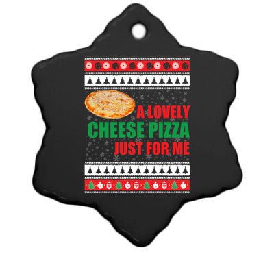 A Lovely Cheese Pizza Just For Kevin Funny Alone Home Gift Ceramic Star Ornament