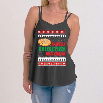 A Lovely Cheese Pizza Just For Kevin Funny Alone Home Gift Women's Strappy Tank