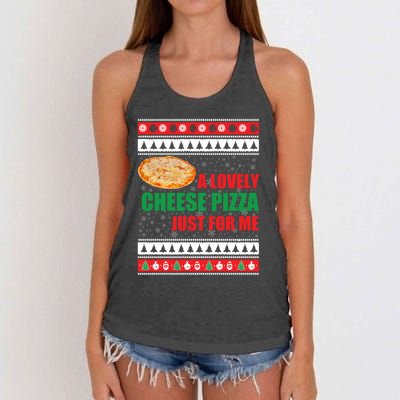 A Lovely Cheese Pizza Just For Kevin Funny Alone Home Gift Women's Knotted Racerback Tank