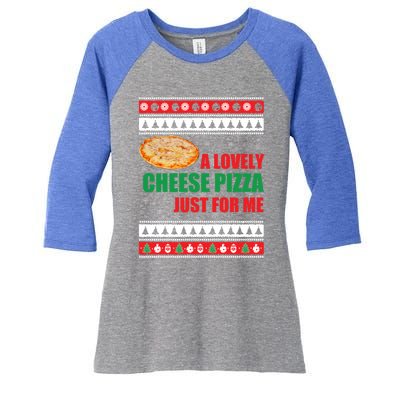 A Lovely Cheese Pizza Just For Kevin Funny Alone Home Gift Women's Tri-Blend 3/4-Sleeve Raglan Shirt