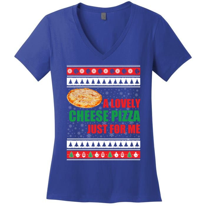 A Lovely Cheese Pizza Just For Kevin Funny Alone Home Gift Women's V-Neck T-Shirt