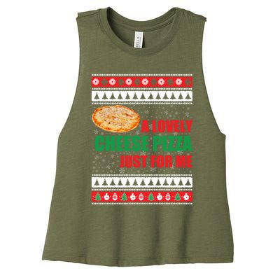 A Lovely Cheese Pizza Just For Kevin Funny Alone Home Gift Women's Racerback Cropped Tank