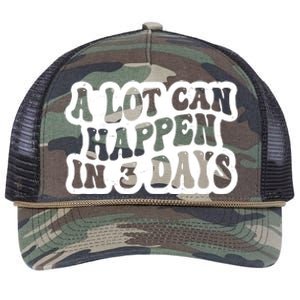 A Lot Can Happen In 3 Days Funny Retro Rope Trucker Hat Cap