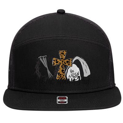 A Lot Can Happen In 3 Days Jesus Easter Leopard Christian 7 Panel Mesh Trucker Snapback Hat