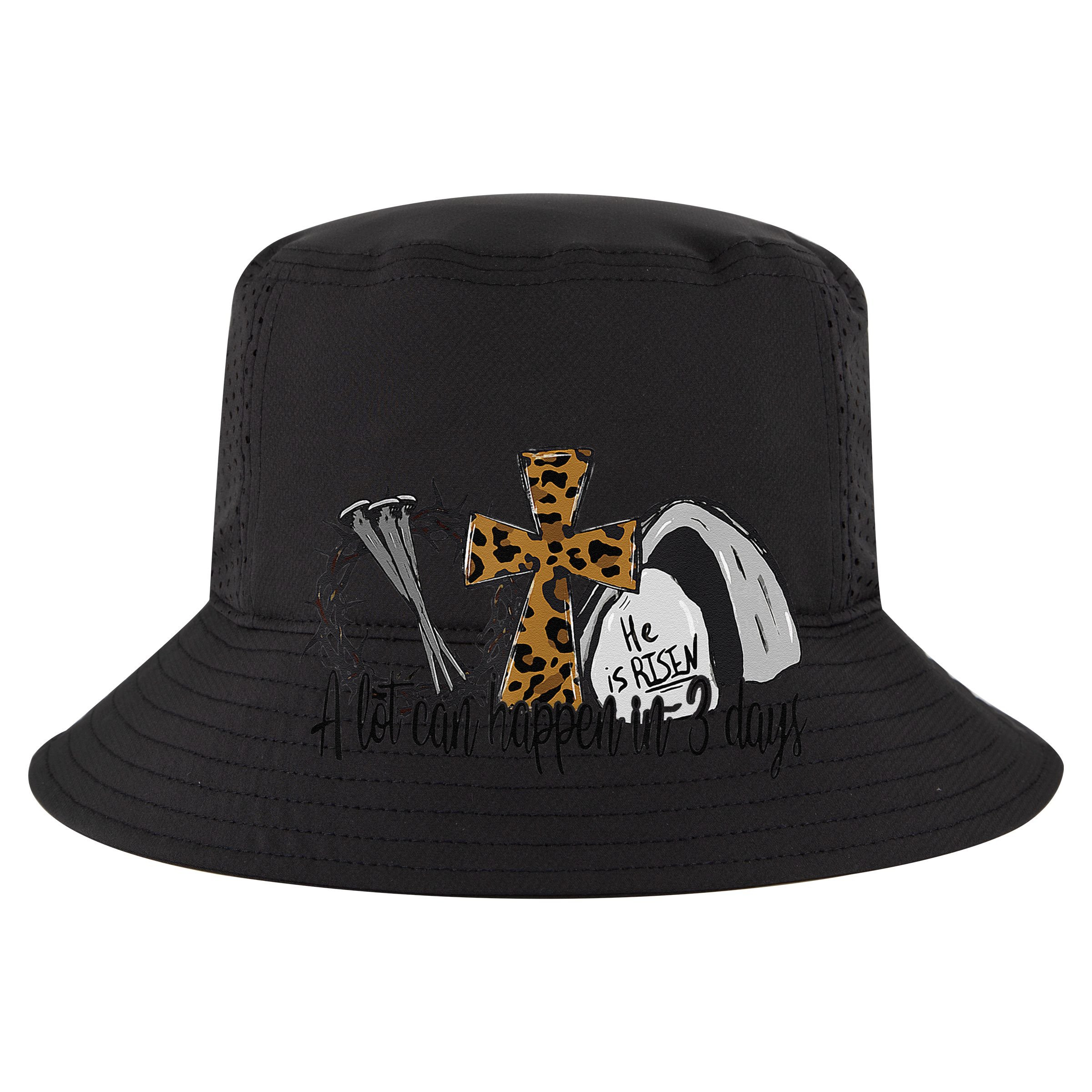A Lot Can Happen In 3 Days Jesus Easter Leopard Christian 7 Panel Mesh Trucker Snapback Hat