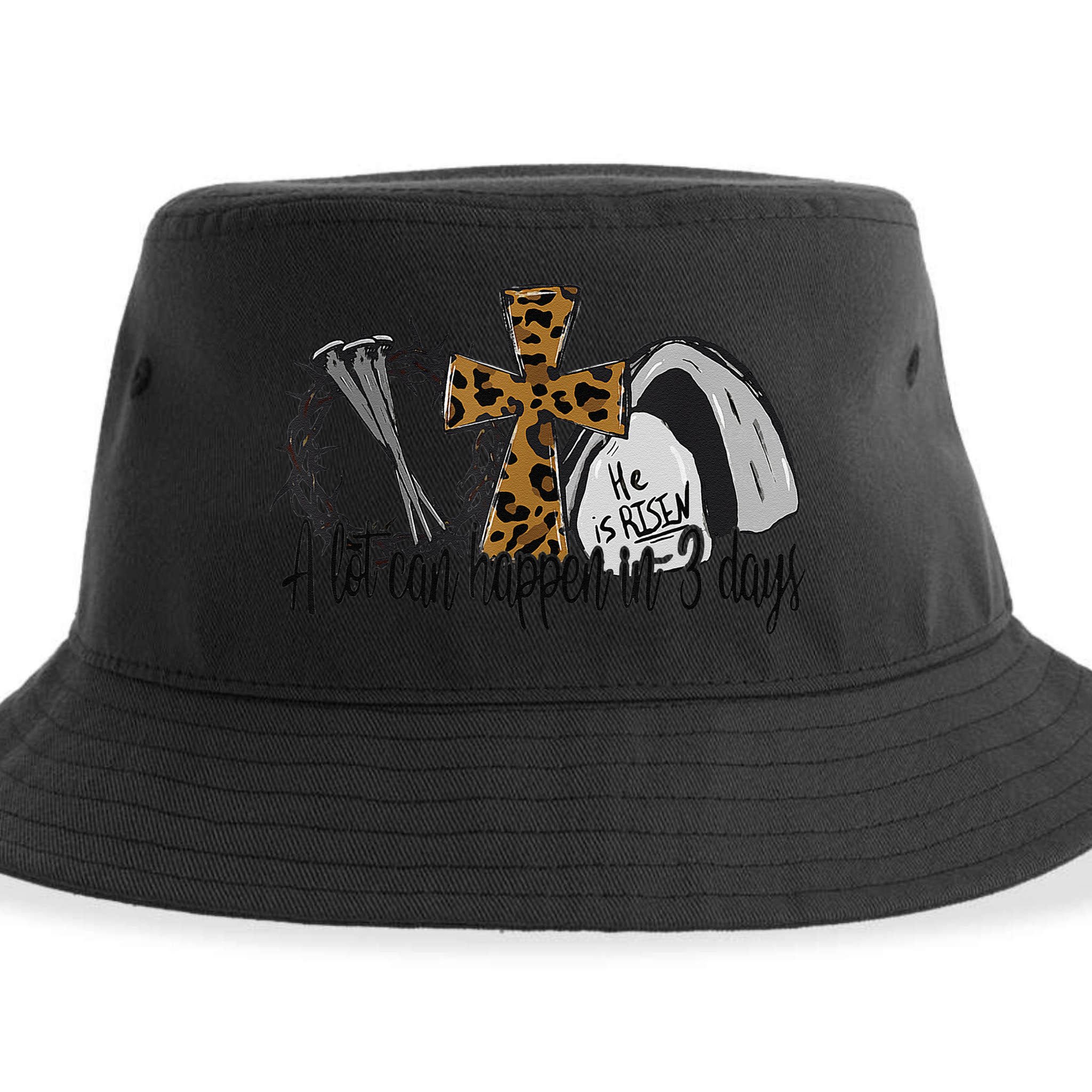 A Lot Can Happen In 3 Days Jesus Easter Leopard Christian Sustainable Bucket Hat