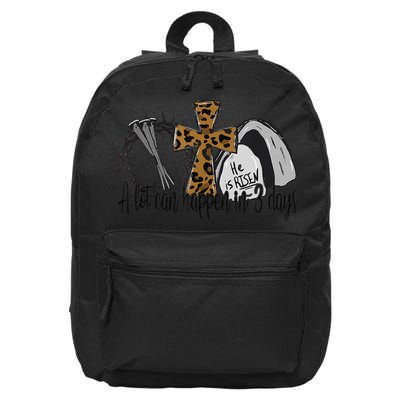 A Lot Can Happen In 3 Days Jesus Easter Leopard Christian 16 in Basic Backpack