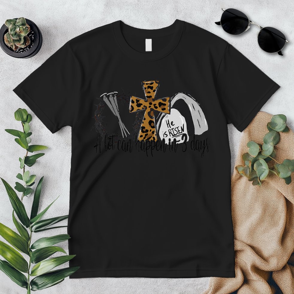 A Lot Can Happen In 3 Days Jesus Easter Leopard Christian Premium T-Shirt