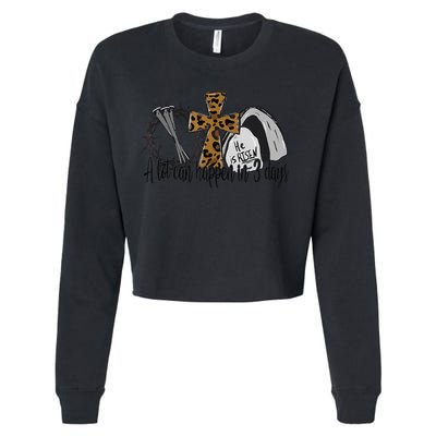 A Lot Can Happen In 3 Days Jesus Easter Leopard Christian Cropped Pullover Crew