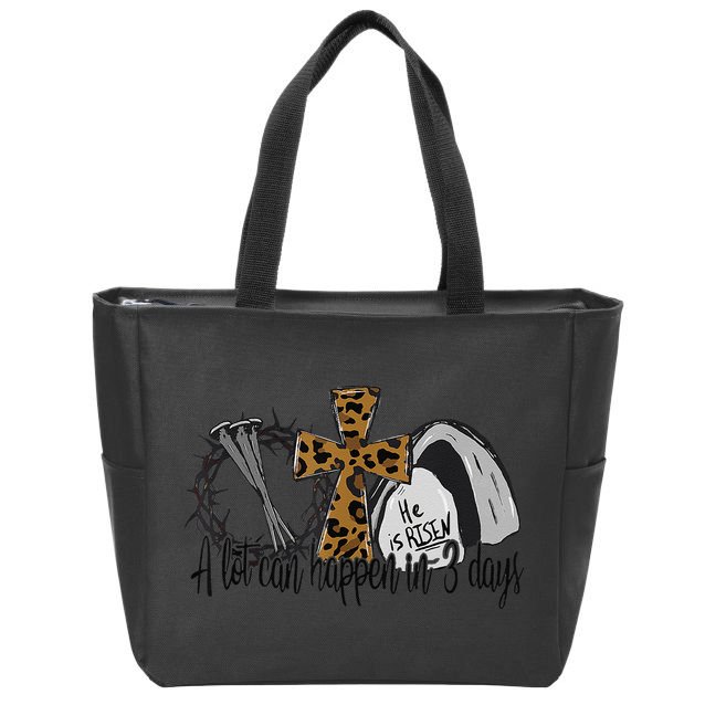 A Lot Can Happen In 3 Days Jesus Easter Leopard Christian Zip Tote Bag