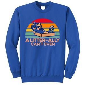 A Litterally Cant Even Cat Lover Sayings Pun Kitten Quotes Gift Tall Sweatshirt