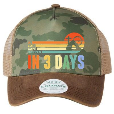 A Lot Can Happen In 3 Days Retro Vintage Sunset Legacy Tie Dye Trucker Hat
