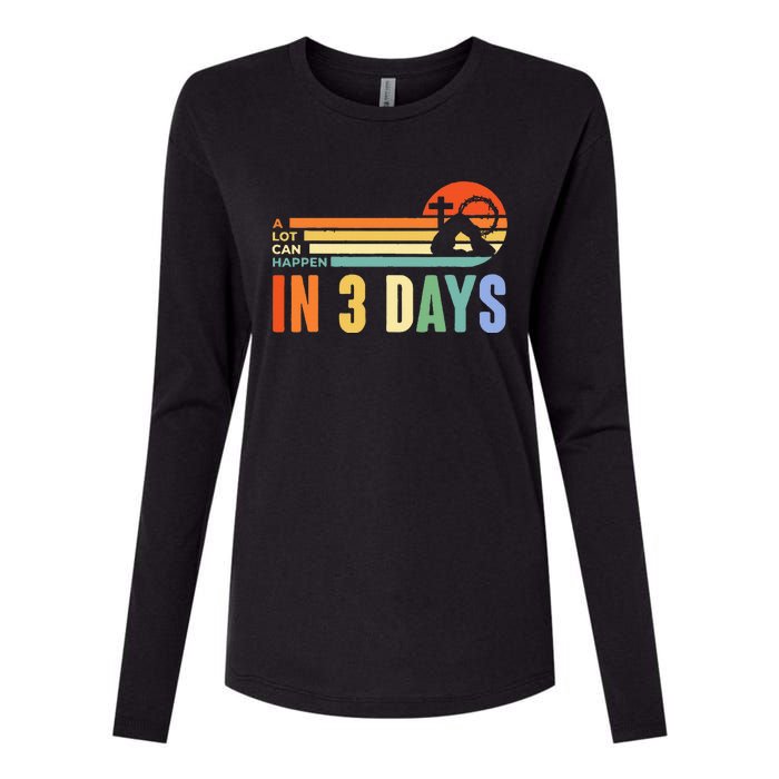 A Lot Can Happen In 3 Days Retro Vintage Sunset Womens Cotton Relaxed Long Sleeve T-Shirt