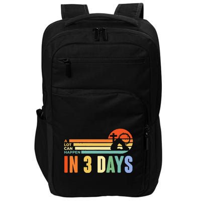 A Lot Can Happen In 3 Days Retro Vintage Sunset Impact Tech Backpack