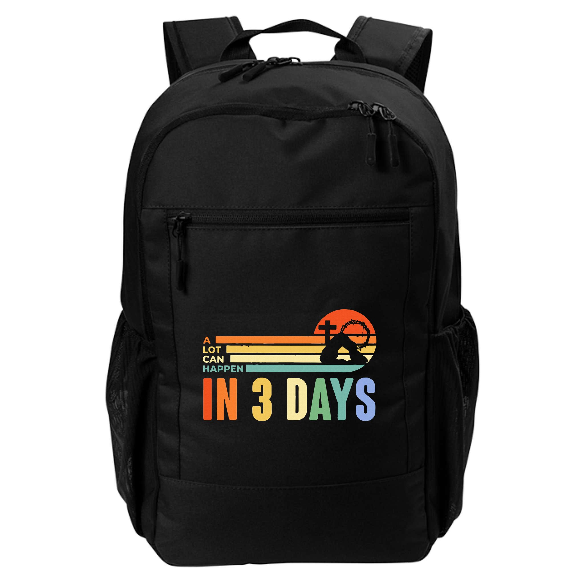 A Lot Can Happen In 3 Days Retro Vintage Sunset Backpack