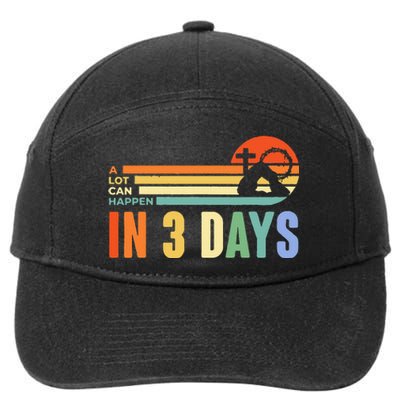 A Lot Can Happen In 3 Days Retro Vintage Sunset 7-Panel Snapback Hat