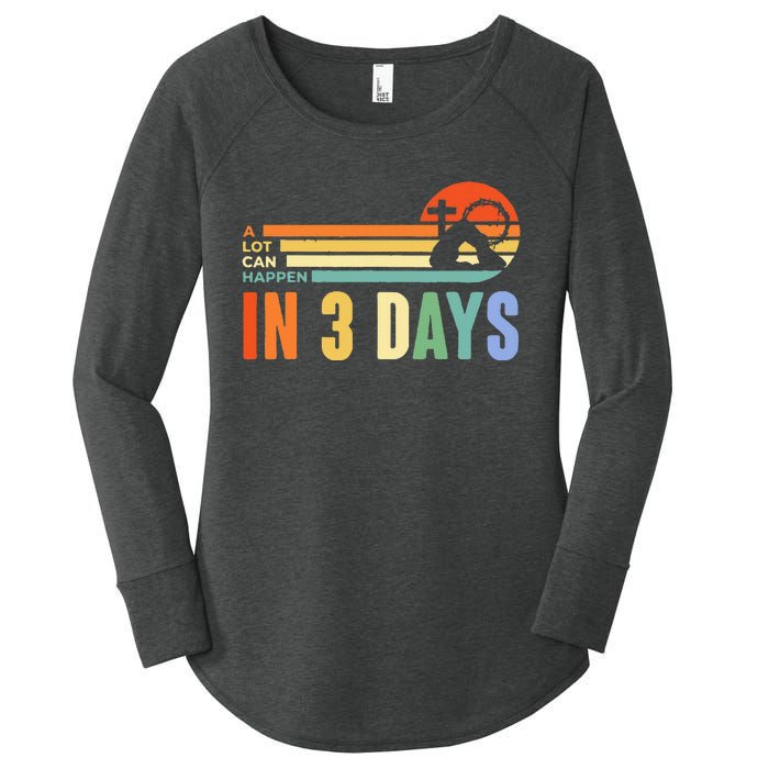 A Lot Can Happen In 3 Days Retro Vintage Sunset Women's Perfect Tri Tunic Long Sleeve Shirt