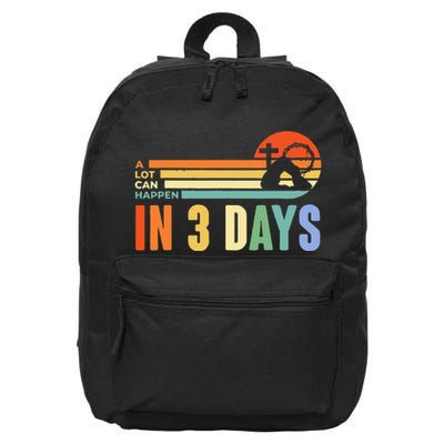 A Lot Can Happen In 3 Days Retro Vintage Sunset 16 in Basic Backpack
