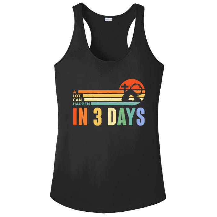 A Lot Can Happen In 3 Days Retro Vintage Sunset Ladies PosiCharge Competitor Racerback Tank