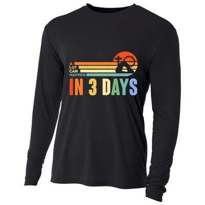 A Lot Can Happen In 3 Days Retro Vintage Sunset Cooling Performance Long Sleeve Crew