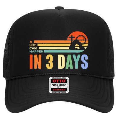 A Lot Can Happen In 3 Days Retro Vintage Sunset Trucker Hat