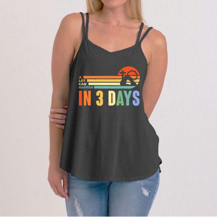 A Lot Can Happen In 3 Days Retro Vintage Sunset Women's Strappy Tank