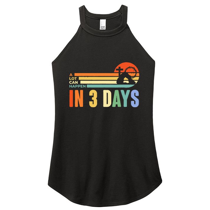 A Lot Can Happen In 3 Days Retro Vintage Sunset Women's Perfect Tri Rocker Tank
