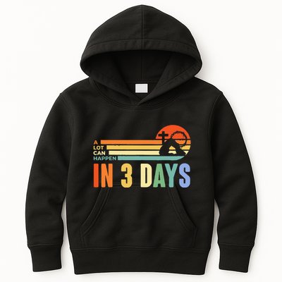 A Lot Can Happen In 3 Days Retro Vintage Sunset Kids Hoodie