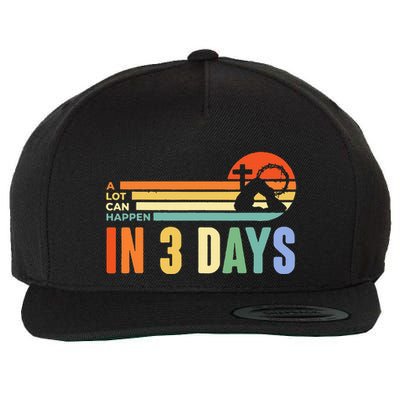 A Lot Can Happen In 3 Days Retro Vintage Sunset Wool Snapback Cap