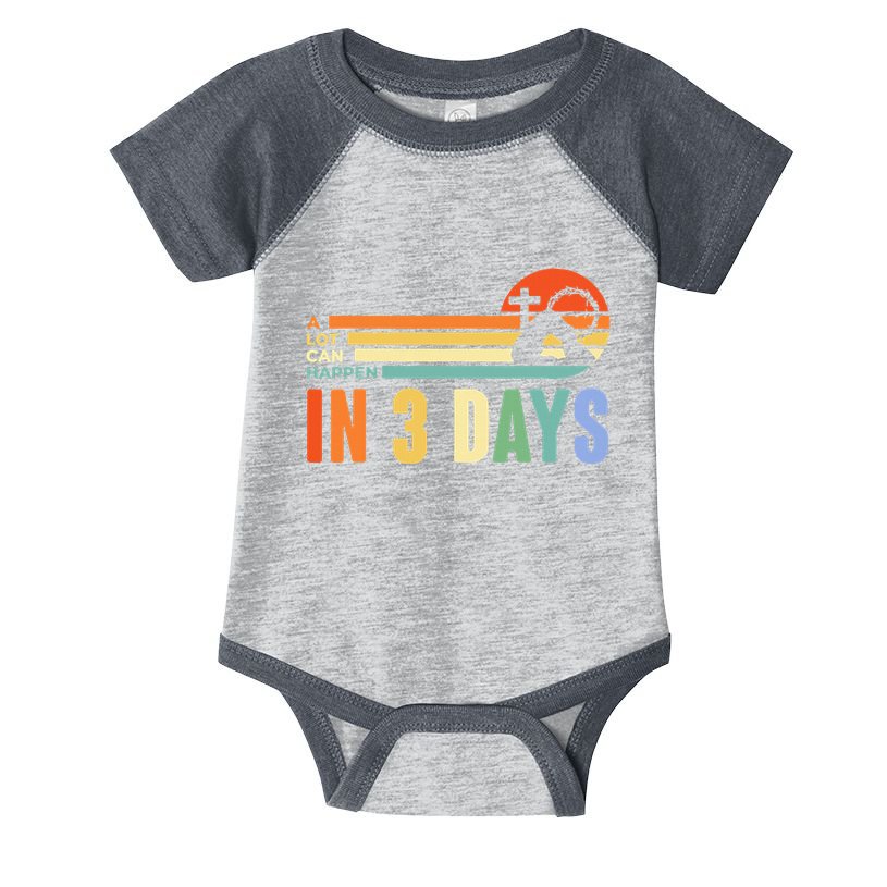 A Lot Can Happen In 3 Days Retro Vintage Sunset Infant Baby Jersey Bodysuit