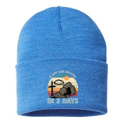 A Lot Can Happen In 3 Days Easter Religious Sustainable Knit Beanie