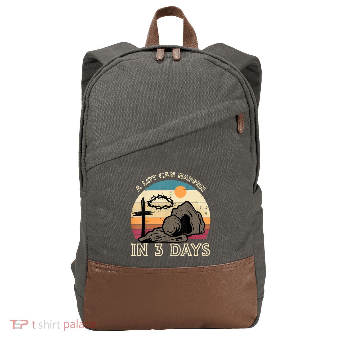 A Lot Can Happen In 3 Days Easter Religious Cotton Canvas Backpack