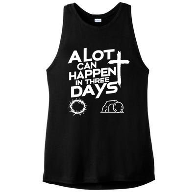 A Lot Can Happen In 3 Days Christian Easter Day Gift Ladies PosiCharge Tri-Blend Wicking Tank