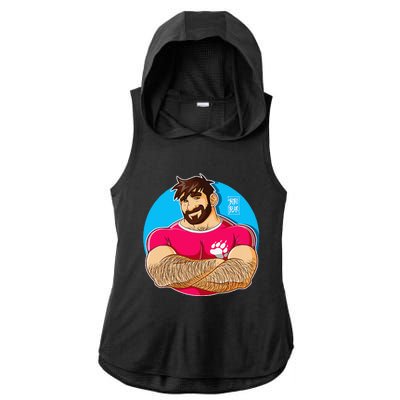 Adam Likes Crossing Arms Sakura Ladies PosiCharge Tri-Blend Wicking Draft Hoodie Tank