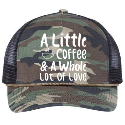 A Little Coffee And A Whole Lot Of Love Retro Rope Trucker Hat Cap