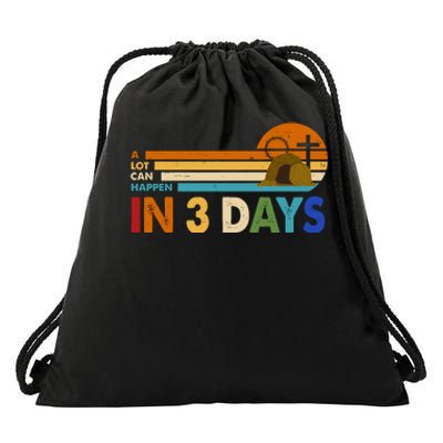 A Lot Can Happen In 3 Days Easter Jesus Drawstring Bag