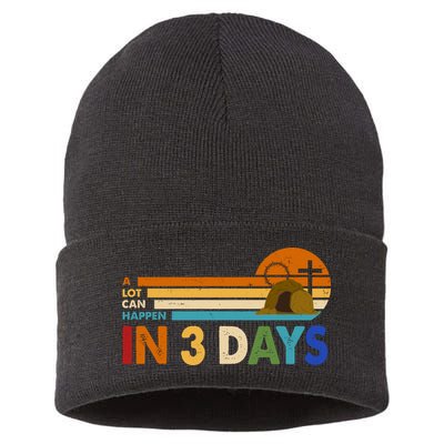 A Lot Can Happen In 3 Days Easter Jesus Sustainable Knit Beanie