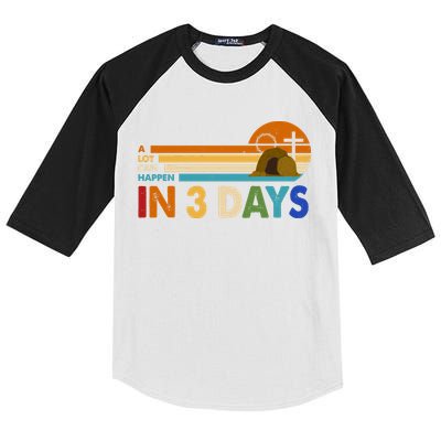 A Lot Can Happen In 3 Days Easter Jesus Kids Colorblock Raglan Jersey