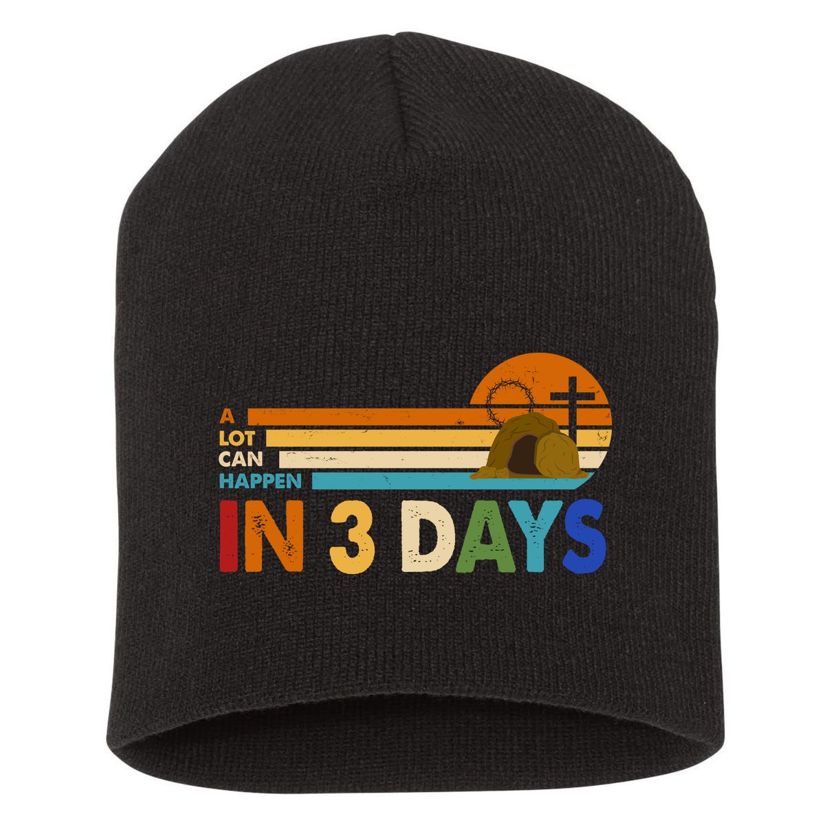 A Lot Can Happen In 3 Days Easter Jesus Short Acrylic Beanie