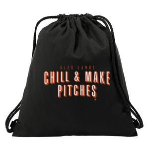 Alex Lange Chill And Make Pitches Drawstring Bag