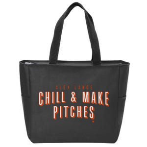 Alex Lange Chill And Make Pitches Zip Tote Bag