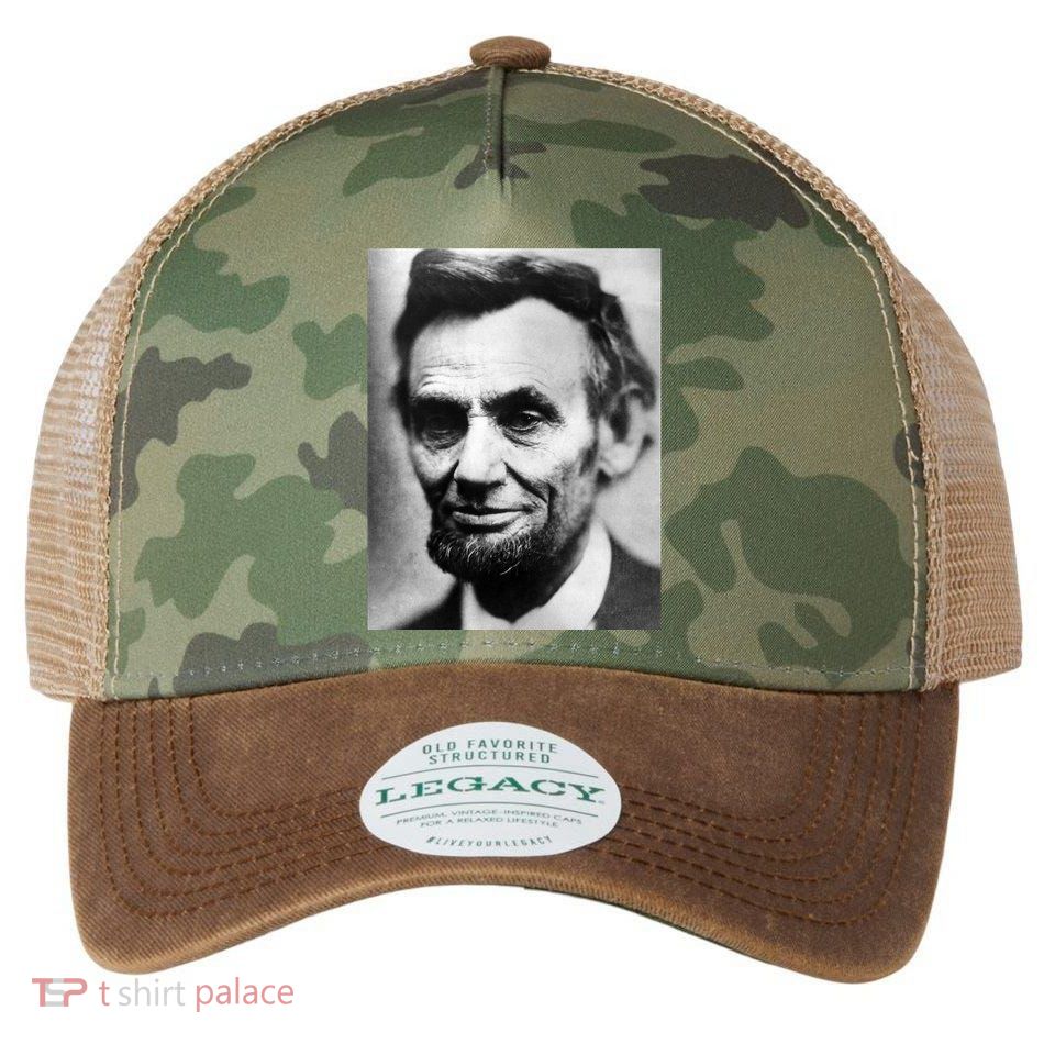 Abraham Lincoln Close Up Portrait Photo Picture Legacy Tie Dye Trucker Hat